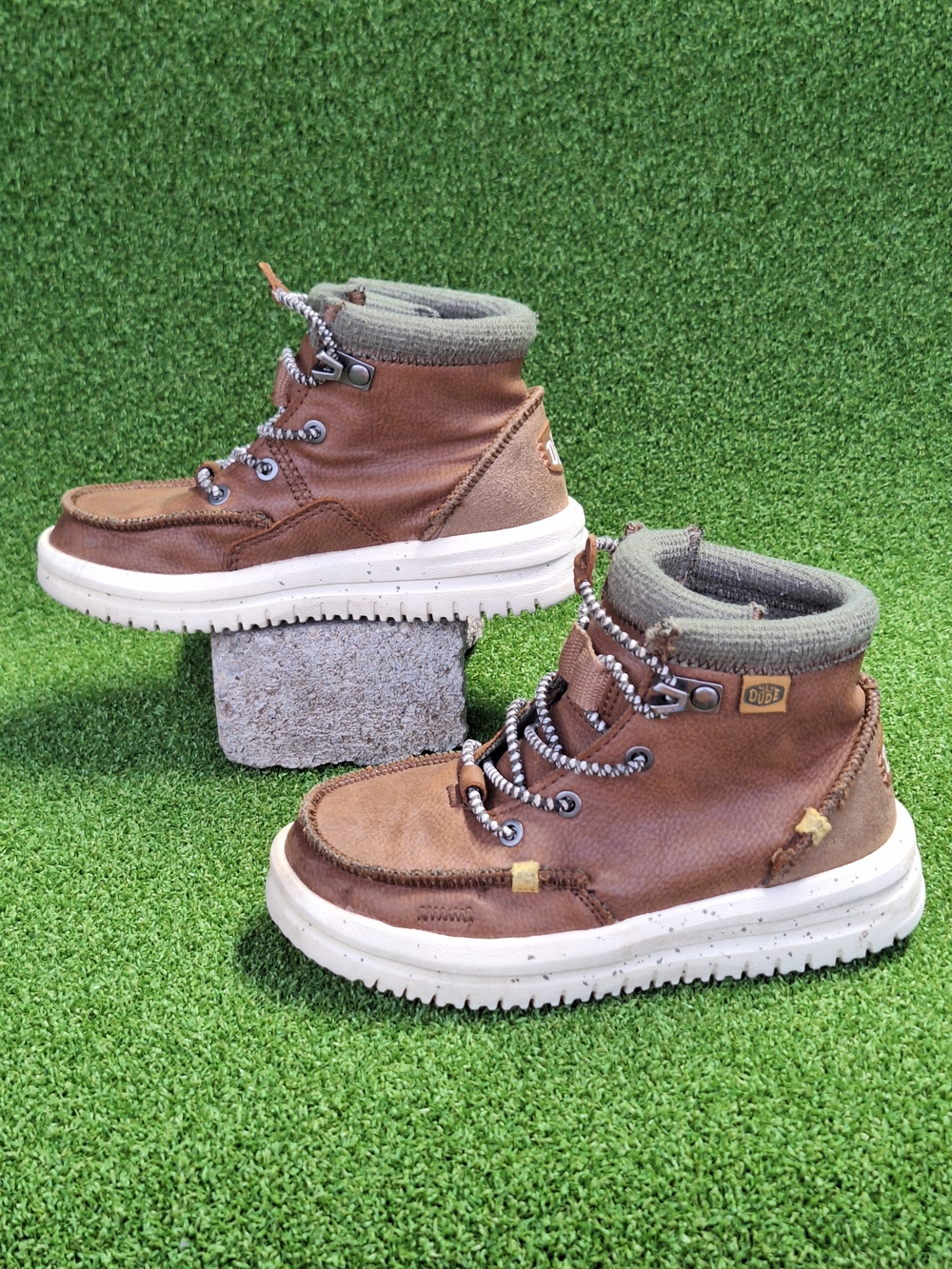 Hey Dude Bradley Brown Leather Ankle Chukka Boots Kids Size TD 9